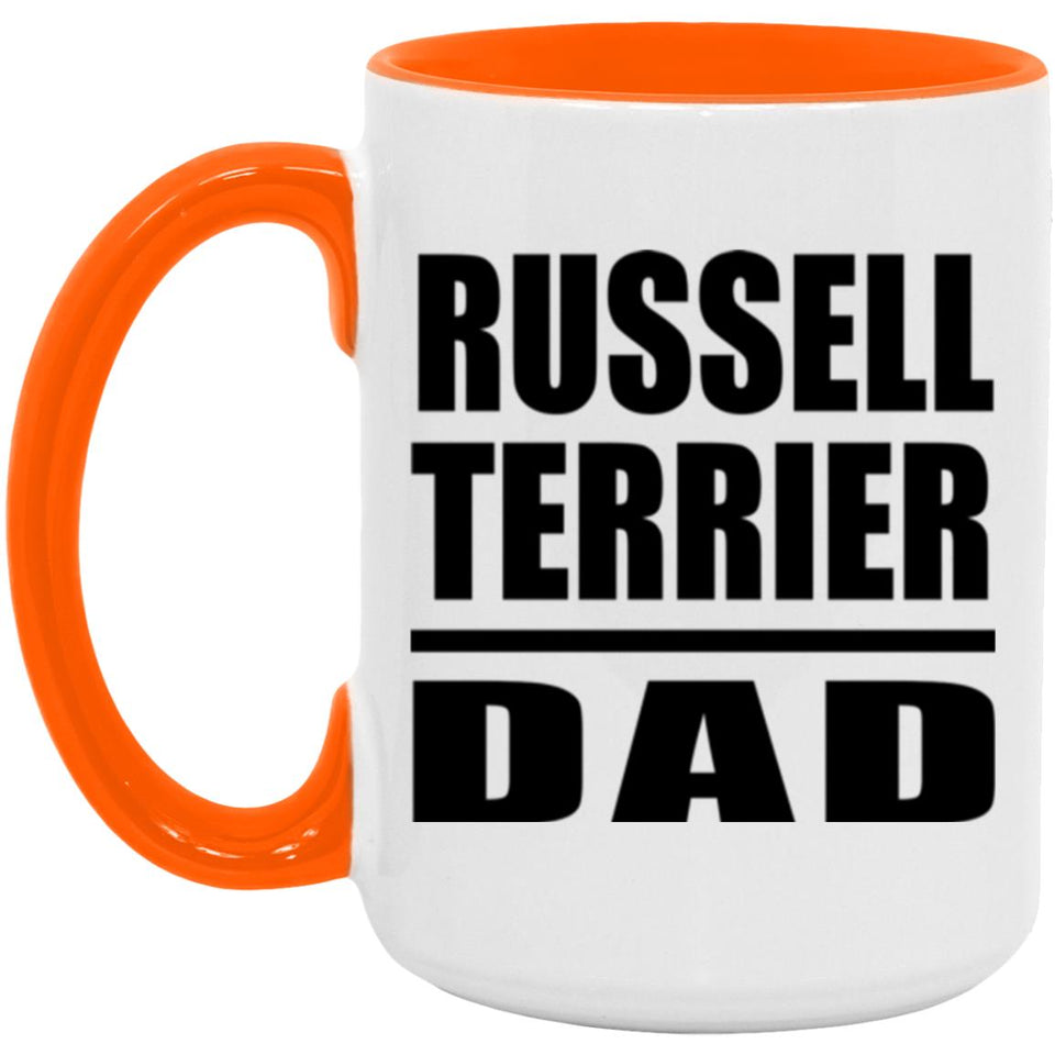 Russell Terrier Dad - 15oz Accent Mug Orange