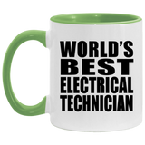 World's Best Electrical Technician - 11oz Accent Mug Green