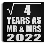 2nd Anniversary Square Root of 4 Years As Mr & Mrs 2022 - Canvas Square