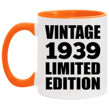 85th Birthday Vintage 1939 Limited Edition - 11oz Accent Mug Orange