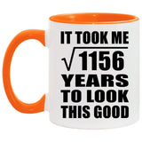 34th Birthday Took Square Root of 1156 Years To Look Good - 11oz Accent Mug Orange