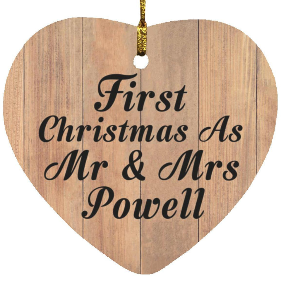 First Christmas As Mr & Mrs Powell - Heart Ornament C
