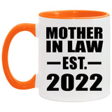 Mother In Law Established EST. 2022 - 11oz Accent Mug Orange