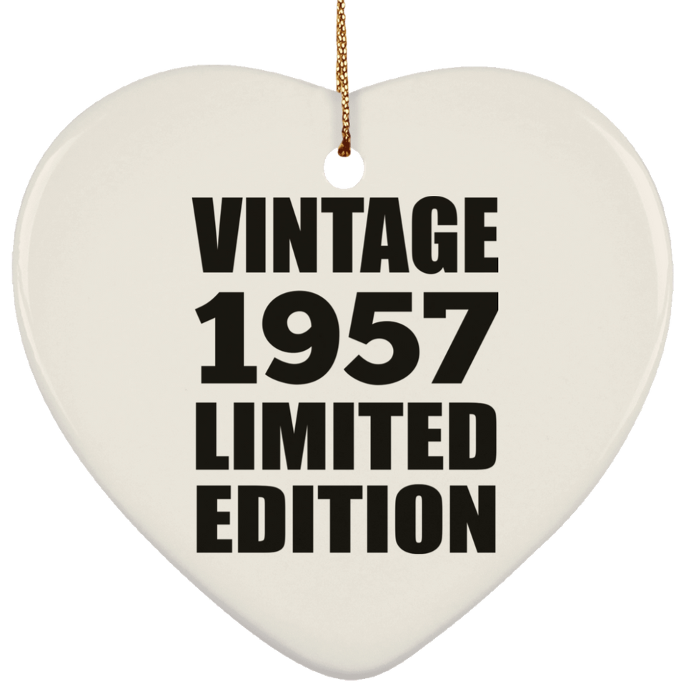 67th Birthday Vintage 1957 Limited Edition - Heart Ornament