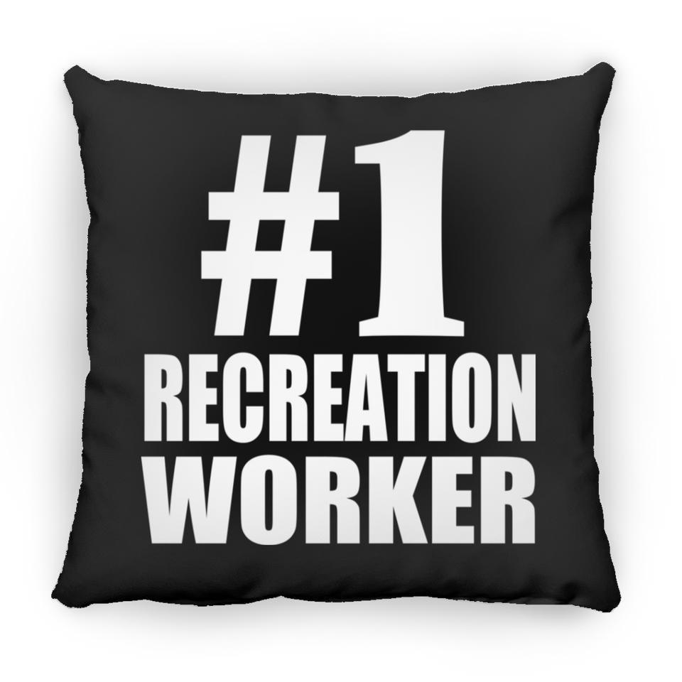 Number One #1 Recreation Worker - Throw Pillow Black