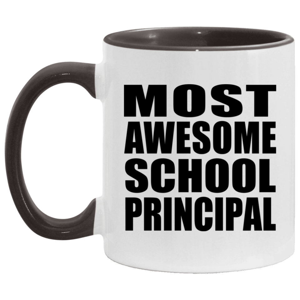 Most Awesome School Principal - 11oz Accent Mug Black