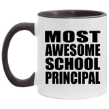 Most Awesome School Principal - 11oz Accent Mug Black