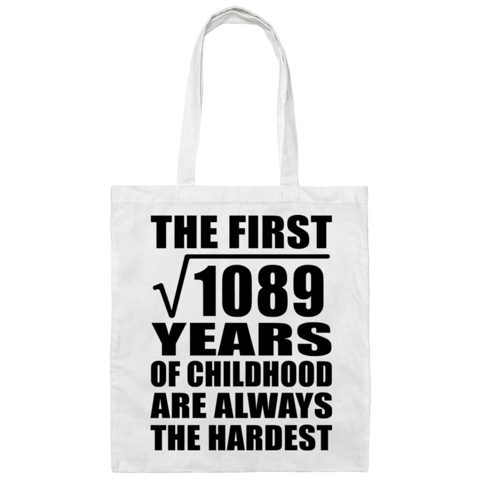 33rd Birthday Square Root of 1089 Years of Childhood - Tote Bag White