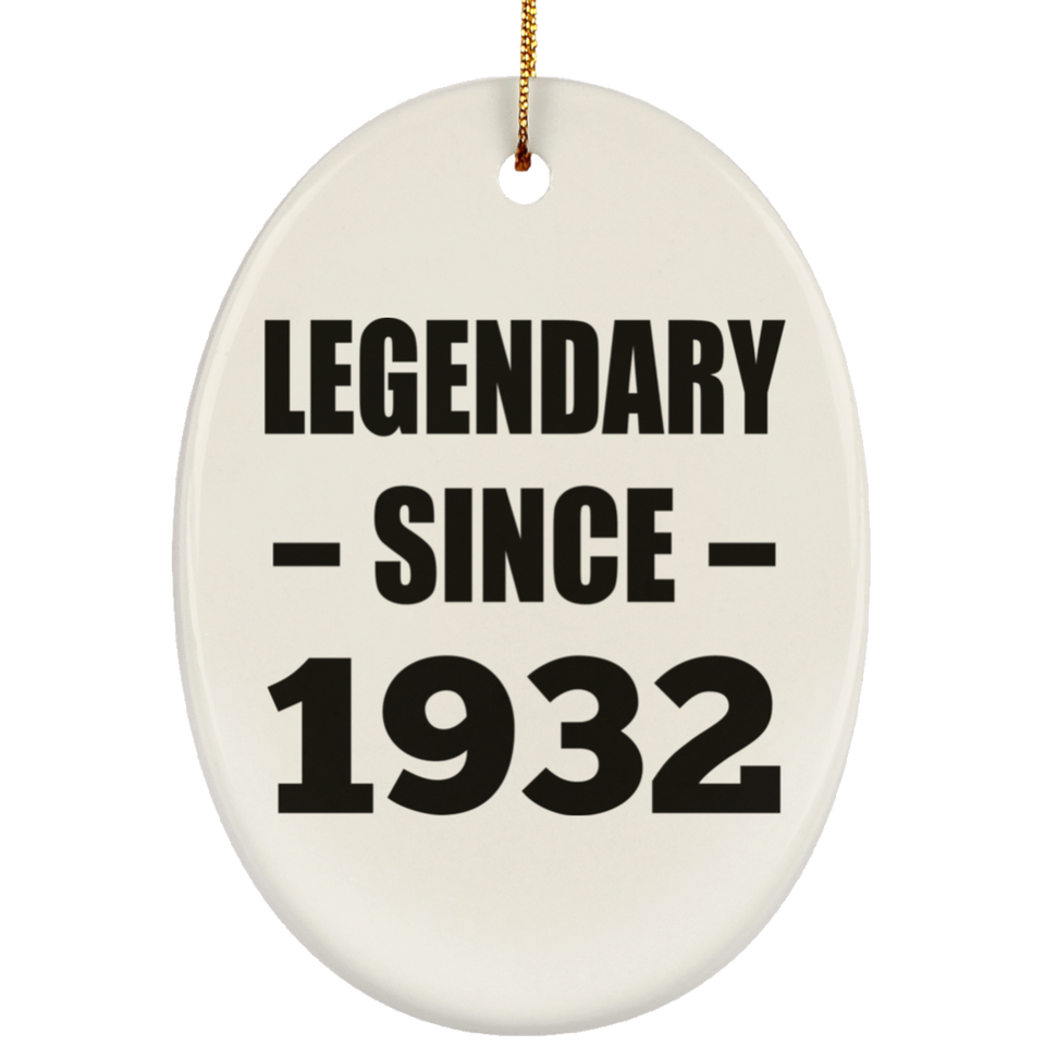 92nd Birthday Legendary Since 1932 - Oval Ornament