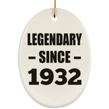 92nd Birthday Legendary Since 1932 - Oval Ornament