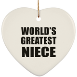 World's Greatest Niece - Heart Ornament