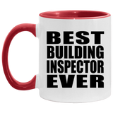 Best Building Inspector Ever - 11oz Accent Mug Red