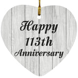 Happy 113th Anniversary - Heart Ornament F