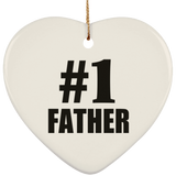 Number One #1 Father - Heart Ornament