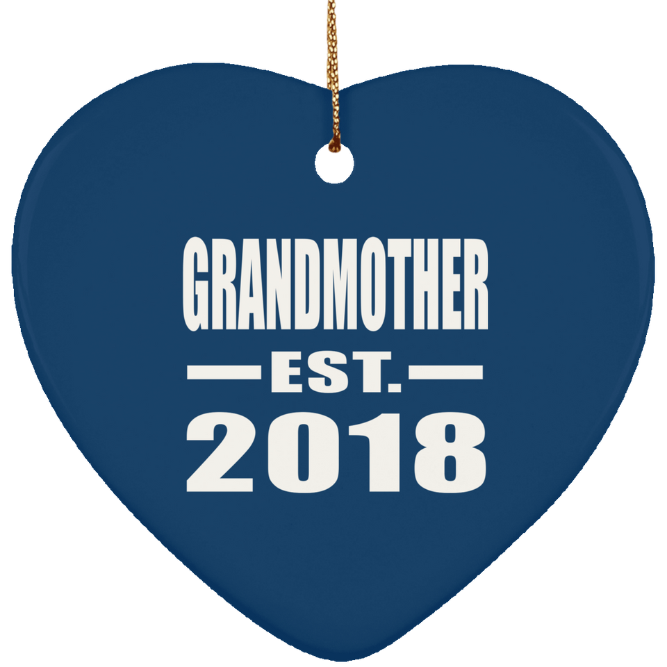 Grandmother Established EST. 2018 - Heart Ornament