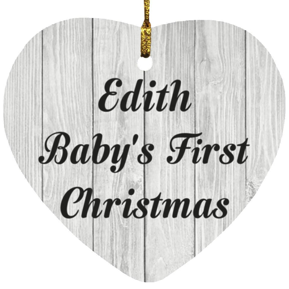 Edith Baby's First Christmas - Heart Ornament F