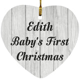 Edith Baby's First Christmas - Heart Ornament F