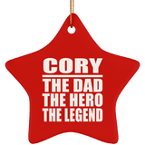 Cory The Dad The Hero The Legend - Star Ornament