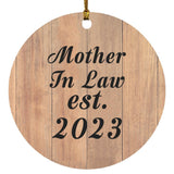 Mother In Law Established EST. 2023 - Circle Ornament C