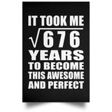 26th Birthday Took Square Root of 676 Years To Awesome - Poster Portrait