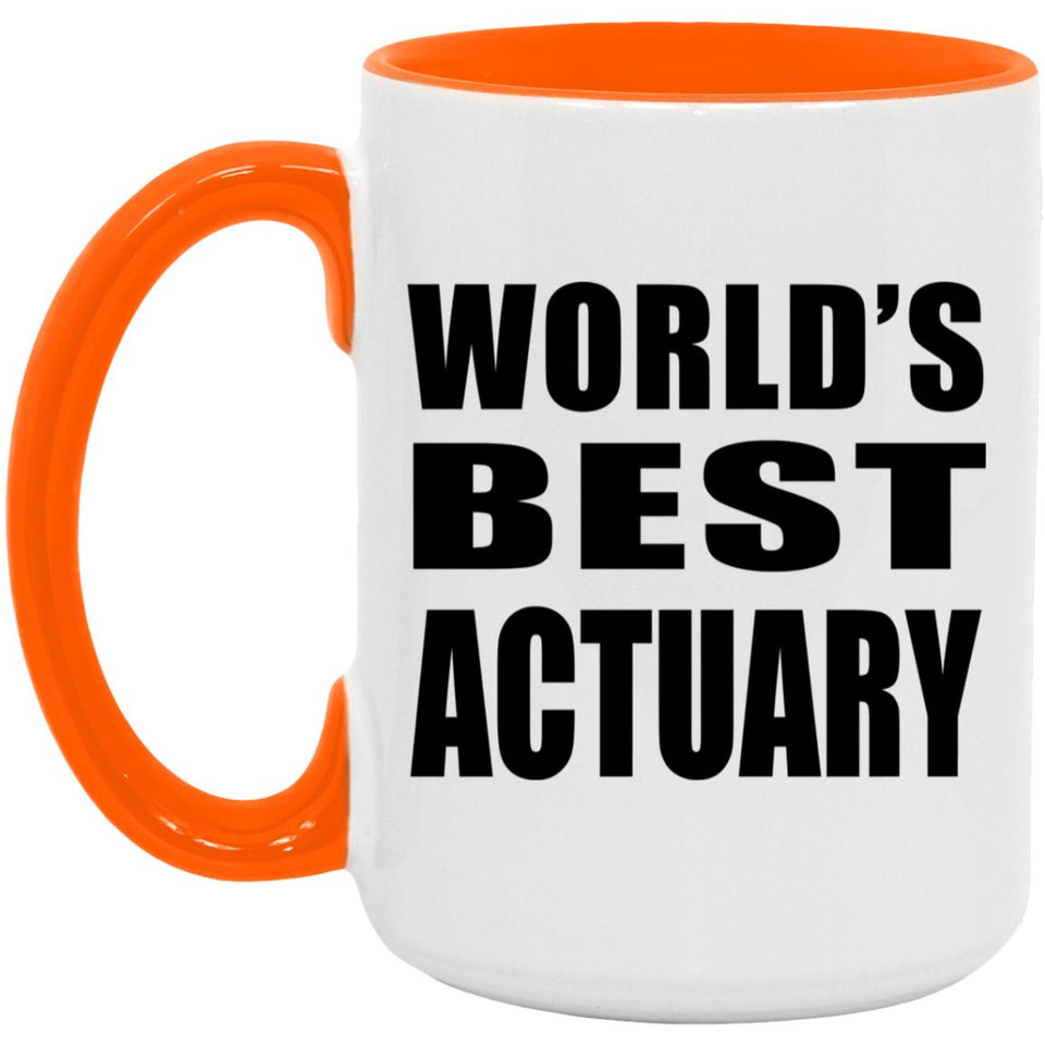 World's Best Actuary - 15oz Accent Mug Orange