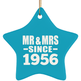 68th Anniversary Mr & Mrs Since 1956 - Star Ornament