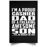 Proud Cashier Dad Of Awesome Son - Poster Portrait