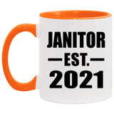 Janitor Established EST. 2021 - 11oz Accent Mug Orange