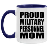 Proud Military Personnel Mom - 11oz Accent Mug Purple