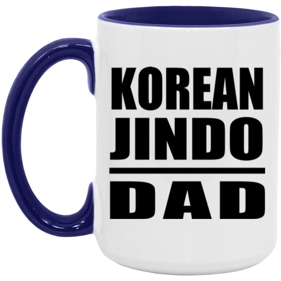 Korean Jindo Dad - 15oz Accent Mug Purple