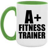 A+ Fitness Trainer - 15oz Accent Mug Green