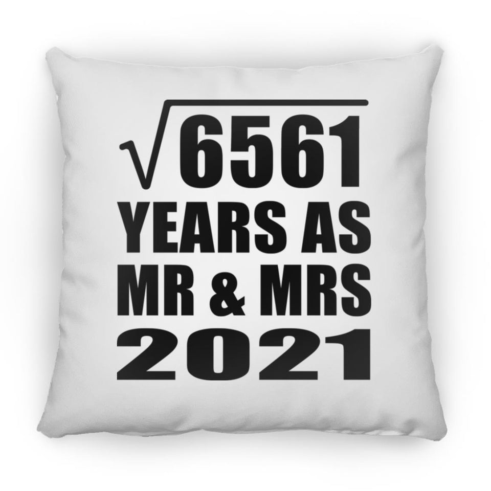 81st Anniversary Square Root of 6561 Years As Mr & Mrs 2021 - Throw Pillow