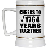 42nd Anniversary Cheers To Square Root of 1764 Years Together - Beer Stein
