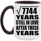 88th Anniversary Square Root of 7744 Years Still In Love - 15oz Accent Mug Black