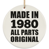 44th Birthday Made in 1980 All Parts Original - Circle Ornament