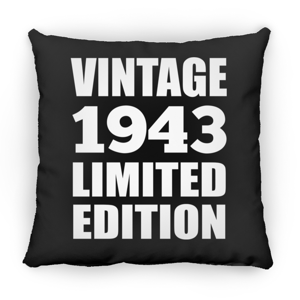81st Birthday Vintage 1943 Limited Edition - Throw Pillow Black