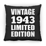 81st Birthday Vintage 1943 Limited Edition - Throw Pillow Black