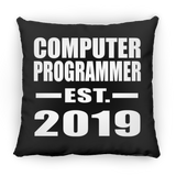 Computer Programmer Established EST. 2019 - Throw Pillow Black