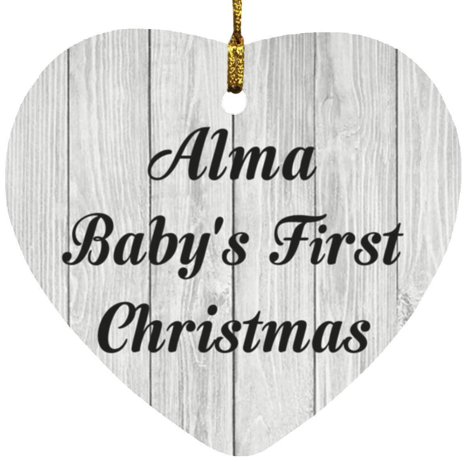 Alma Baby's First Christmas - Heart Ornament F