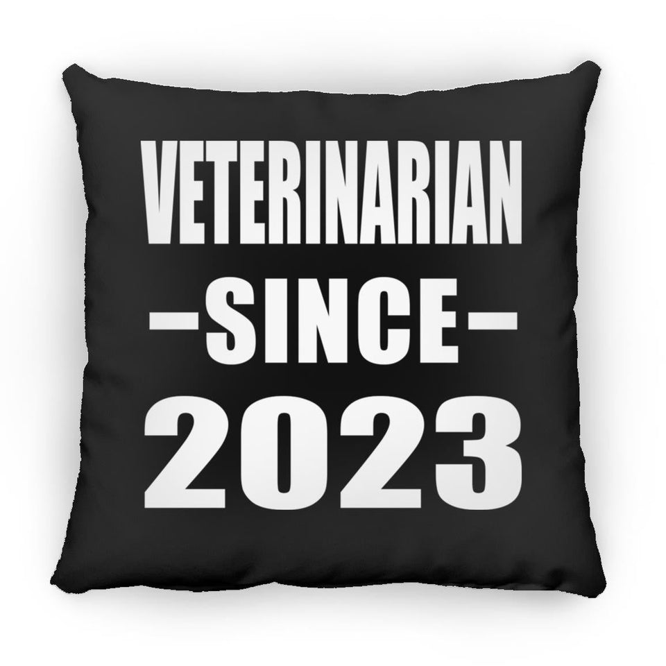 Veterinarian Since 2023 - Throw Pillow Black