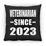Veterinarian Since 2023 - Throw Pillow Black