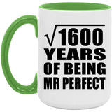 40th Anniversary Square Root of 1600 Years of Mr Perfect - 15oz Accent Mug Green