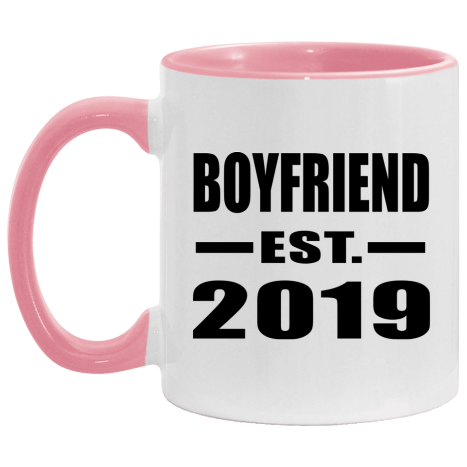 Boyfriend Established EST. 2019 - 11oz Accent Mug Pink