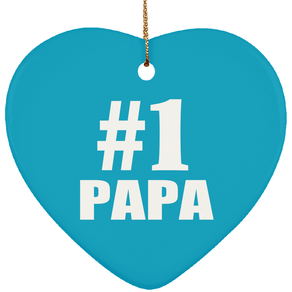 Number One #1 Papa (Grandpa) - Heart Ornament
