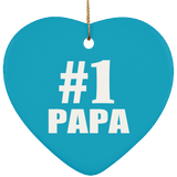 Number One #1 Papa (Grandpa) - Heart Ornament