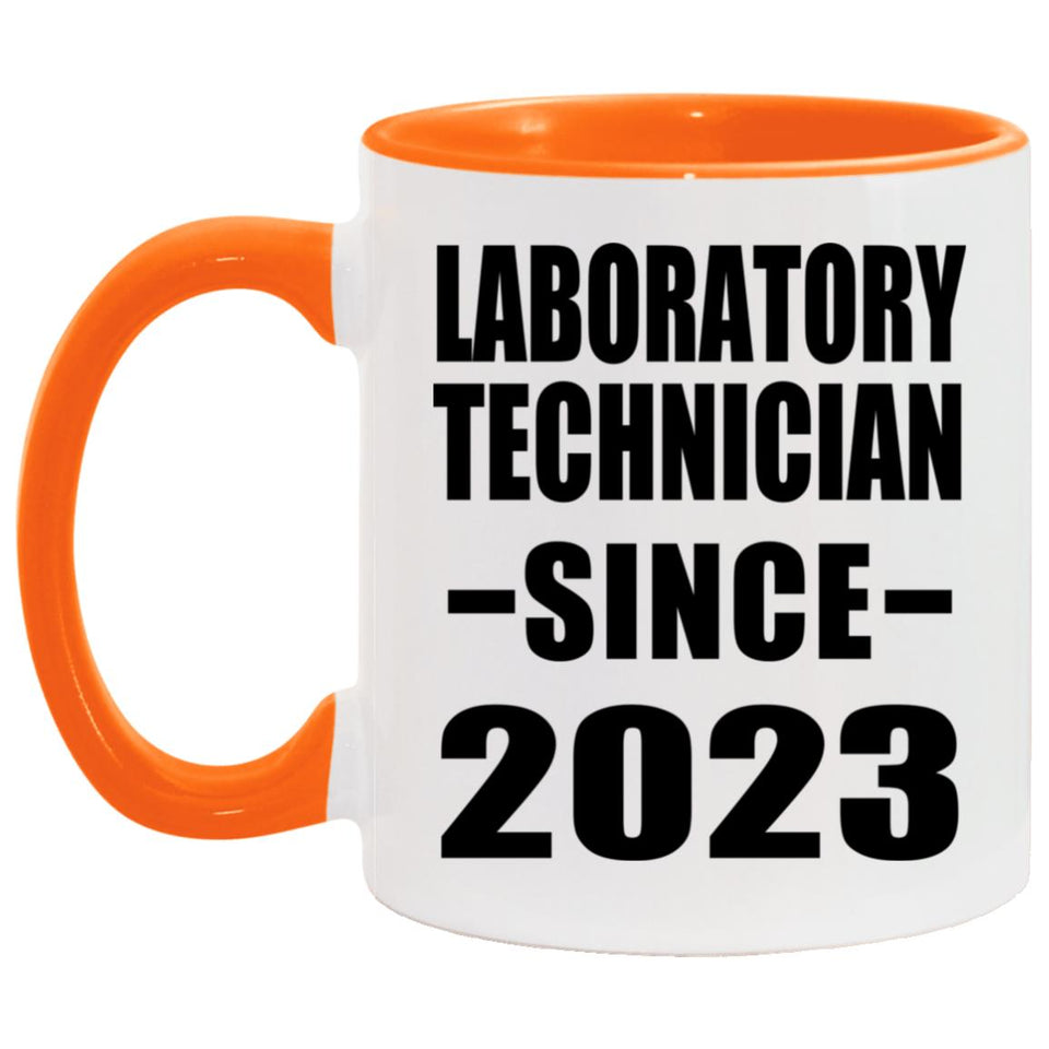 Laboratory Technician Since 2023 - 11oz Accent Mug Orange
