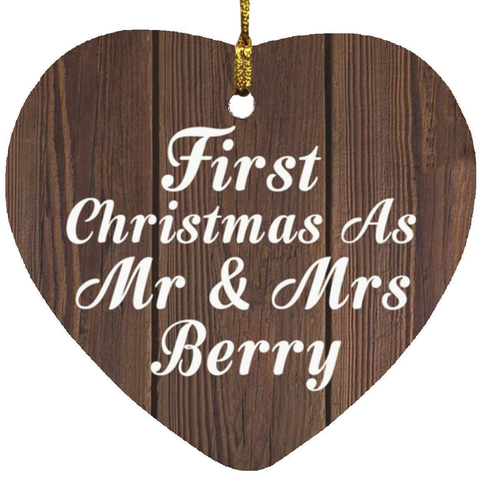 First Christmas As Mr & Mrs Berry - Heart Ornament D