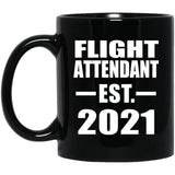 Flight Attendant Established EST. 2021 - 11oz Coffee Mug Black