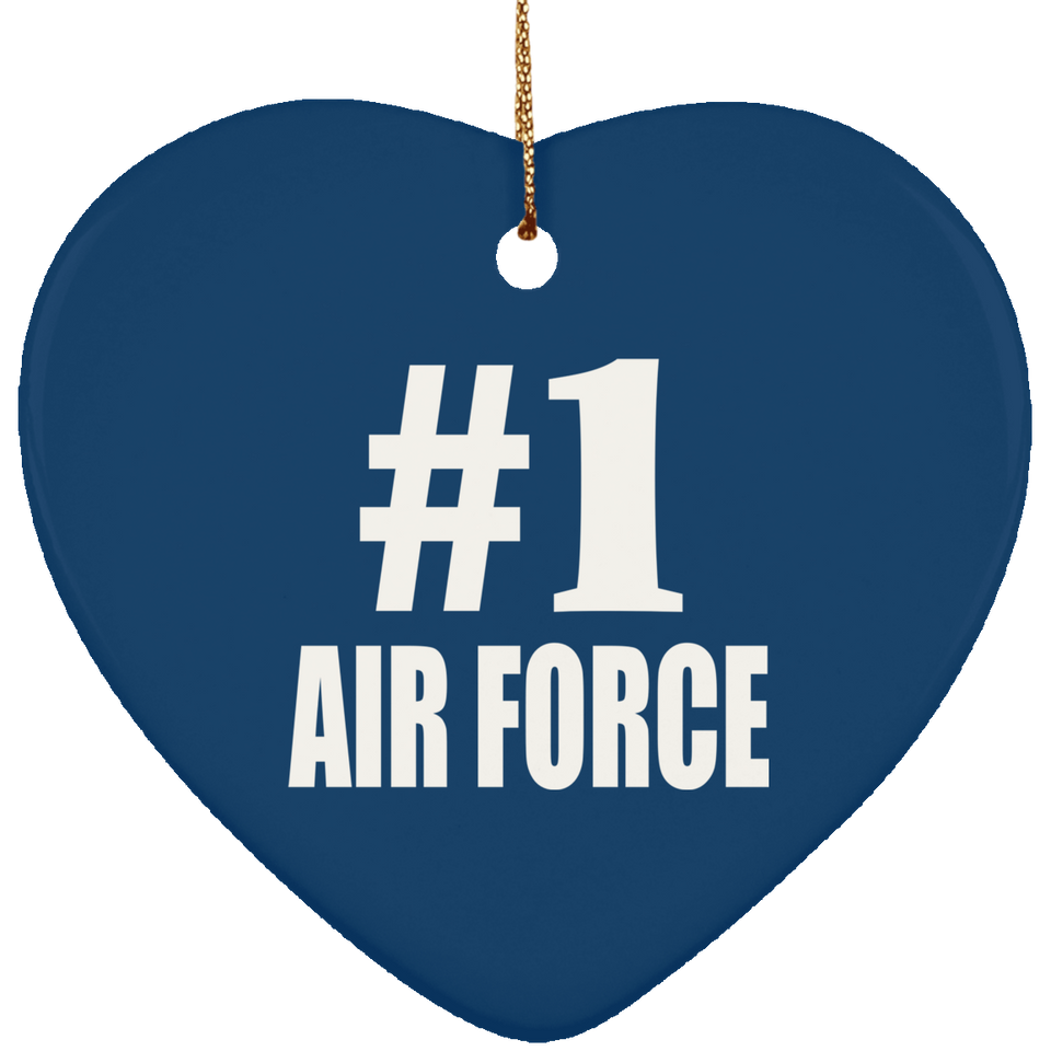 Number One #1 Air Force - Heart Ornament