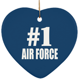 Number One #1 Air Force - Heart Ornament